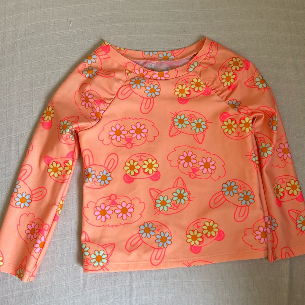 Cat and Jack girls cat swim rash guard